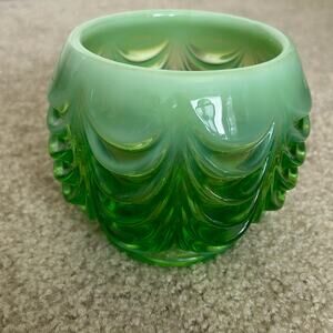 Emerald Green Drapery Rose Bowl Vase